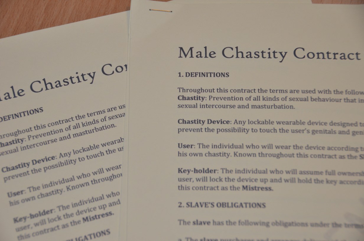 Male chastity agreement